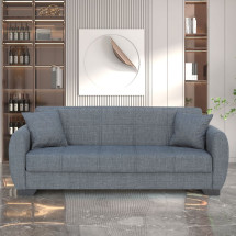 Sofá cama Shargun sistema clic clac gris 85x215x84 cm