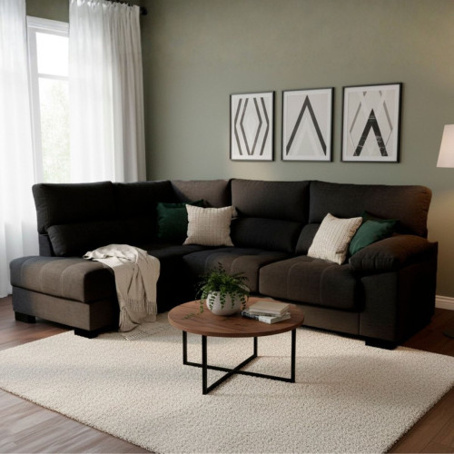 Sof&aacute; chaiselongue Meridien 3 plazas deslizante + reclinable tela B&eacute;rgamo  100x282x195 cm