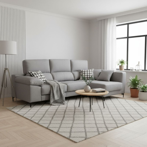 Sof&aacute; chaiselongue Santorini 3 plazas asientos deslizantes con cabezales reclinables