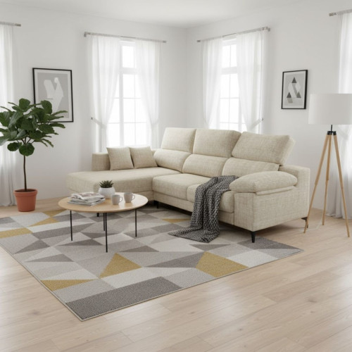 Sof&aacute; chaiselongue Santorini 3 plazas deslizante y reclinable tela Sorrento 275 cm