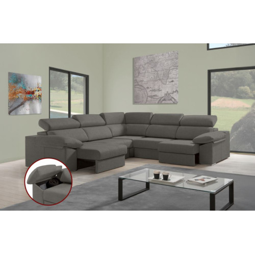 Sof&aacute; rinconera de tela Daresma XL de HOME