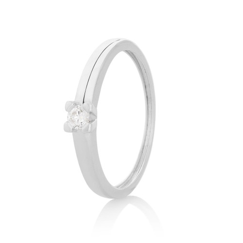 Solitario con dimante en oro blanco