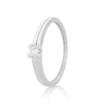 Solitario con dimante en oro blanco