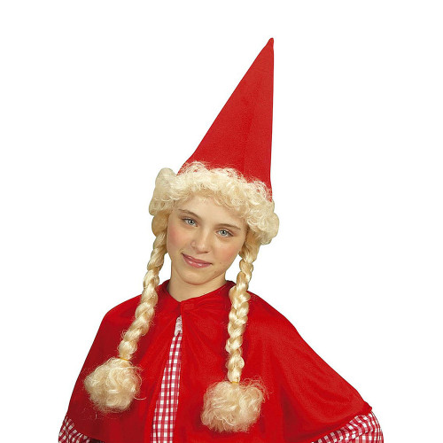 Sombrero de gnoma con trenzas para ni&ntilde;a