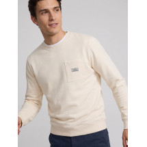 Sudadera bolsillo etiqueta crema