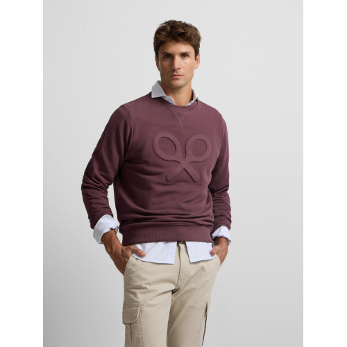 Sudadera clasica logo relieve burdeos