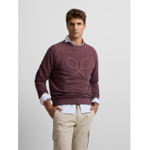 Sudadera clasica logo relieve burdeos