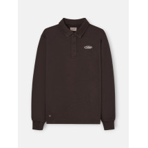 Sudadera cuello polo desgastada marron