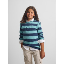 Sudadera girl hombreras rayas azules