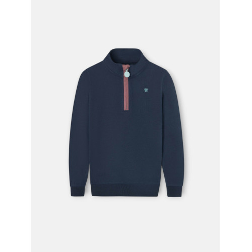 Sudadera kids media cremallera smile azul marino