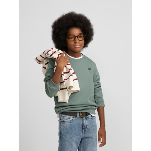 Sudadera kids minilogo verde oscuro