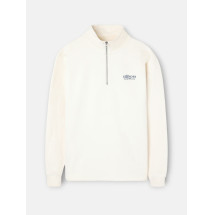 Sudadera media cremallera slow life crema