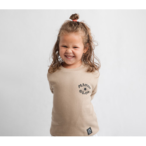 Sudadera Ni&ntilde;os Beige "Never Give Up" - Mamon