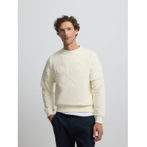 Sudadera raqueta relieve tono crema