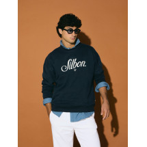 Sudadera relaxed fit silbon bordado azul marino