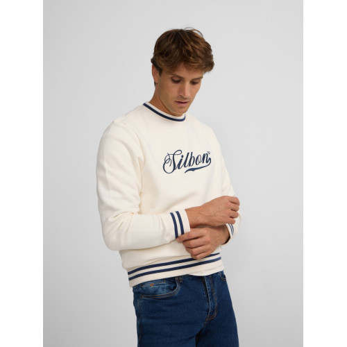 Sudadera retro lettering crema
