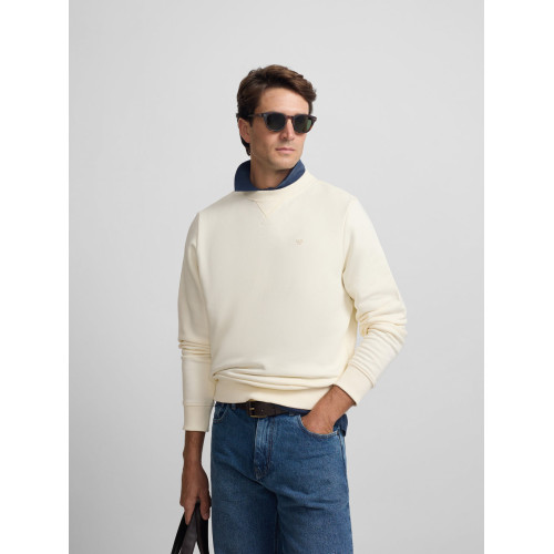 Sudadera Silbon minilogo rizo crema