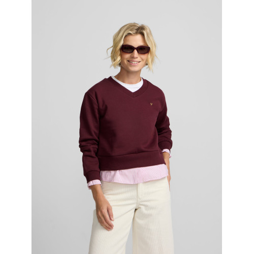 Sudadera woman bajo camisero granate