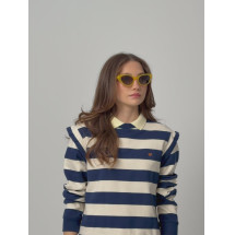 Sudadera woman hombreras rayas azules