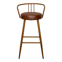 Taburete de bar acero envejecido y cuero Andrax