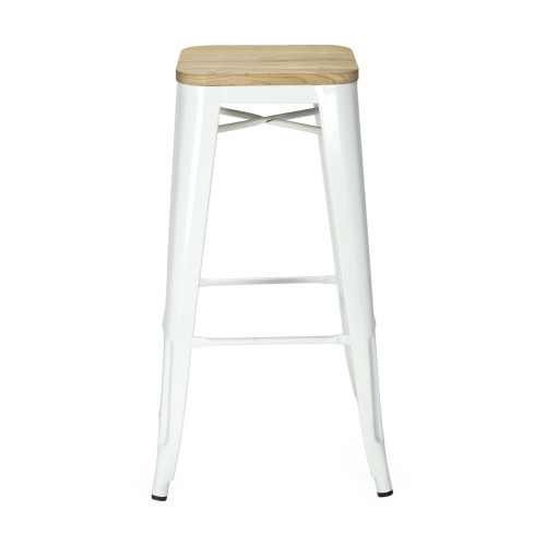Taburete de bar vintage E. Lix madera clara