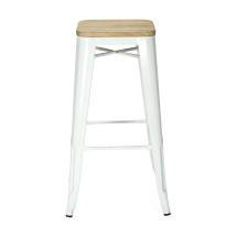 Taburete de bar vintage E. Lix madera clara