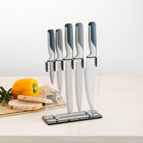 Tacoma de 5 cuchillos Oasis Quid dise&ntilde;o transparente acr&iacute;lico