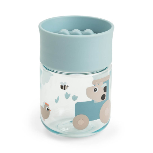 Taza de aprendizaje 360 Tiny Farm azul