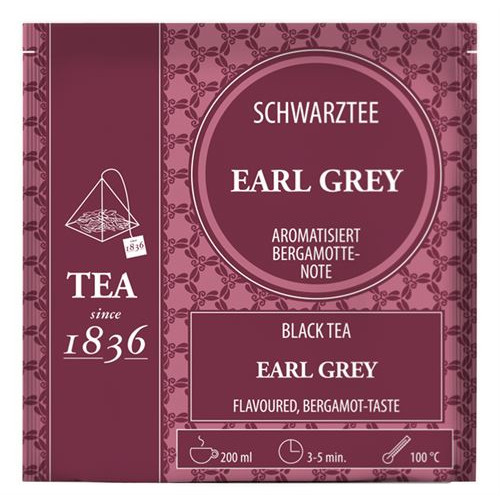 T&eacute; negro Earl Grey con Bergamota, Caja de 50 P&iacute;ramides en Bolsas