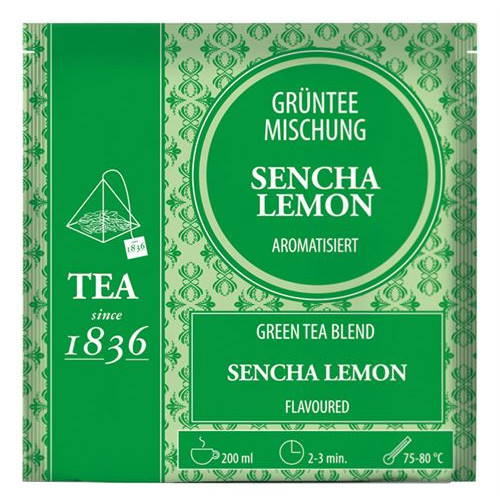 T&eacute; Verde Sencha Lim&oacute;n, Caja de 50 P&iacute;ramides en Bolsas