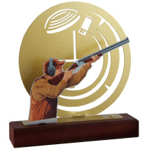 TROFEO TIRO AL PLATO METAL
