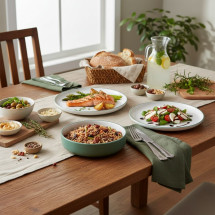 Vajilla Bodo Luminarc 12 piezas 4 servicios cerámica verde/b...