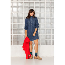 Vestido corto vaquero rayas