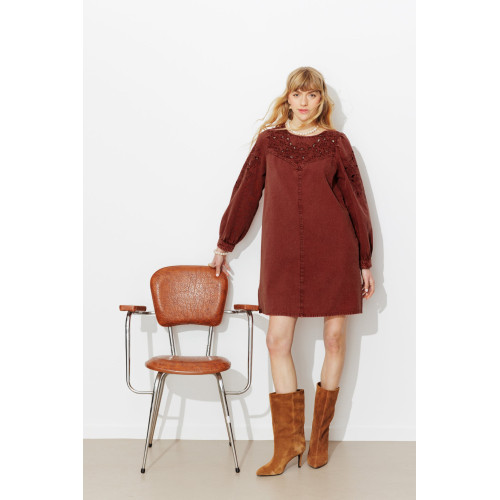 Vestido vaquero bordado