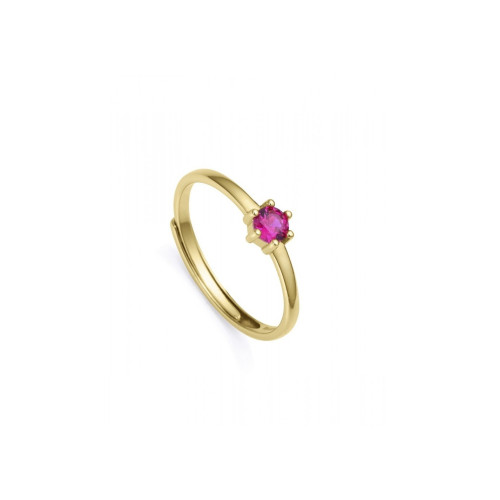 Viceroy anillo 9115A013-39 plata dorada piedra roja mujer