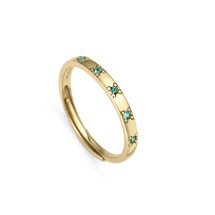 Viceroy anillo 9119A015-32 plata dorada circonitas verdes mu...