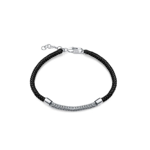 Viceroy pulsera 13258P000-95 plata y piel negra