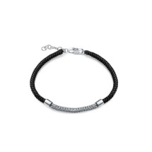 Viceroy pulsera 13258P000-95 plata y piel negra