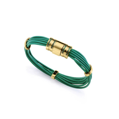 Viceroy pulsera 15192P01012 acero y piel verde