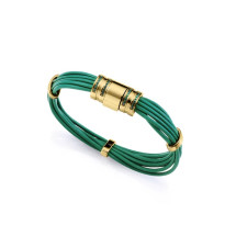 Viceroy pulsera 15192P01012 acero y piel verde
