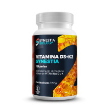 Vitamina D3+K2 · Synestia Biology · 120 perlas