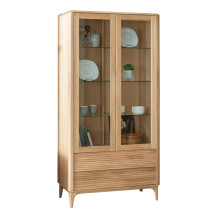 Vitrina de madera maciza roble Oxford 2, 100x45x195 cm. | No...