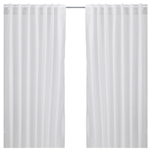 VIVAN Cortinas, pack de 2 unidades - blanco/con cinta de fruncir 145x150 cm