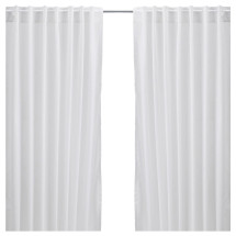 VIVAN Cortinas, pack de 2 unidades - blanco/con cinta de fru...