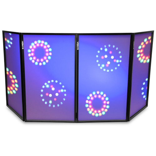 Vonyx DB2 &mdash; Pantalla DJ Plegable 120x70cm Blanco 4 Paneles Retroiluminable