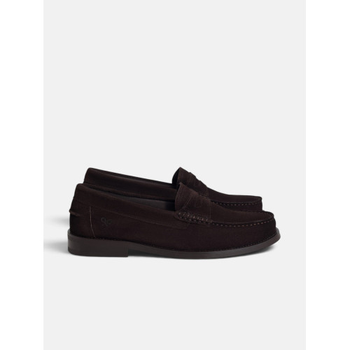 Zapato mocasin ante marron claro